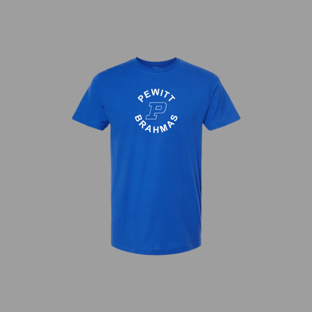 Pewitt Fan Wear Royal or White Design T-Shirt Short Sleeve