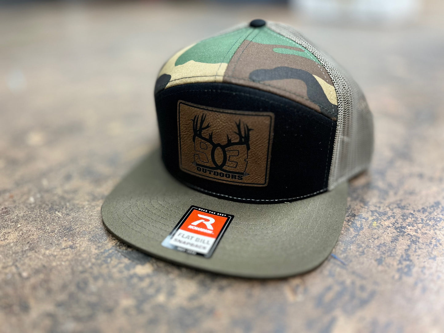 903 Outdoors Leather Patch - 7 Panel Trucker Cap - 168