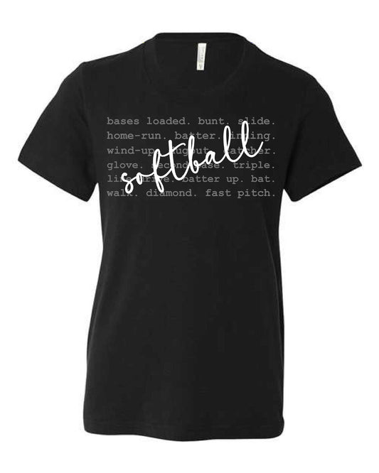 Harleton -  Black Softball Graphic Tee