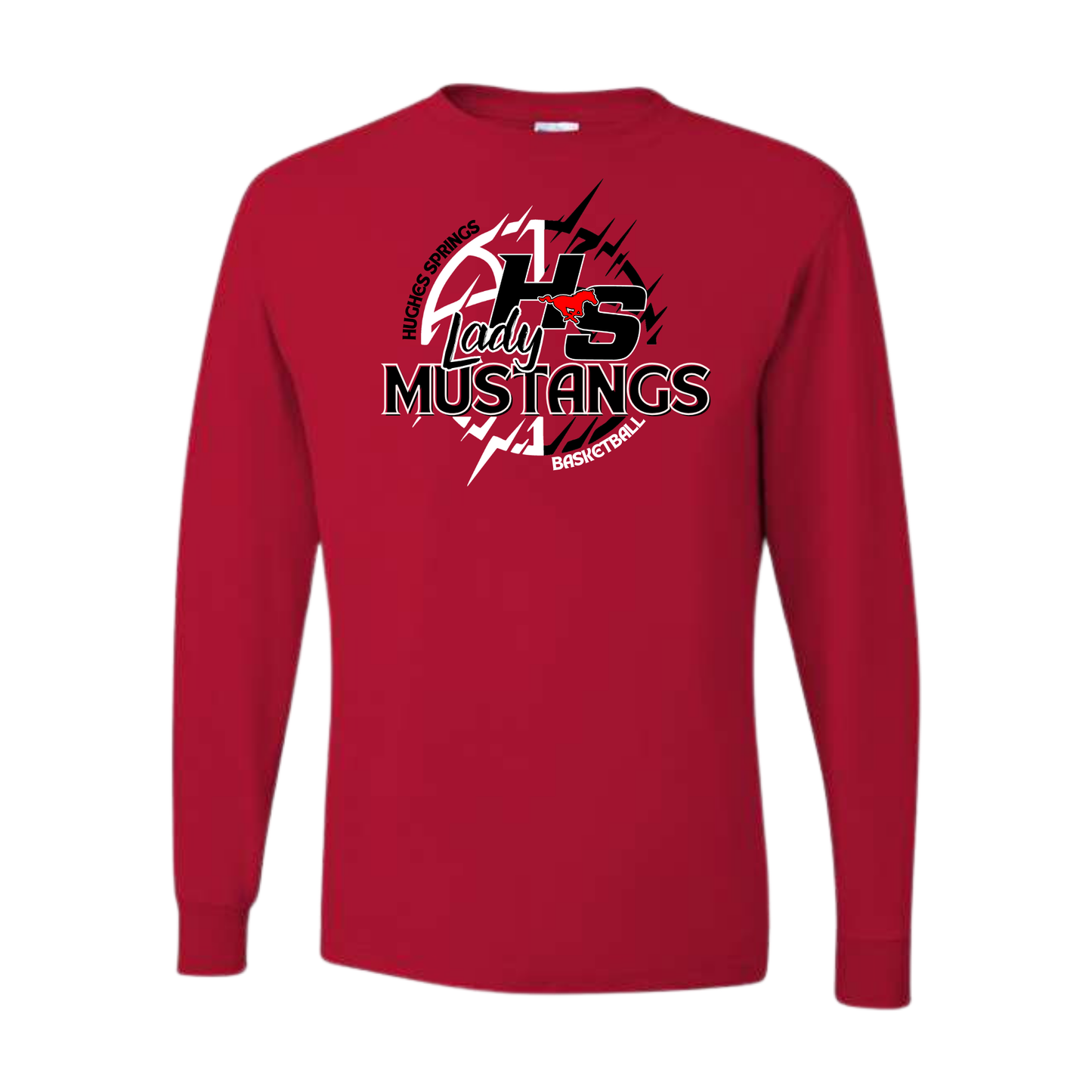 HS- Lady Mustangs Basketball Long Sleeve Tshirt