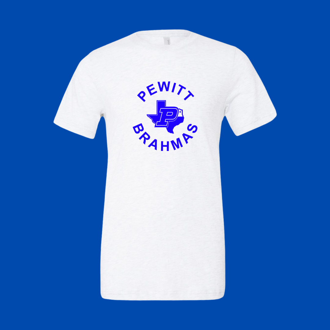 Pewitt Fan Wear Royal or White Design T-Shirt Short Sleeve