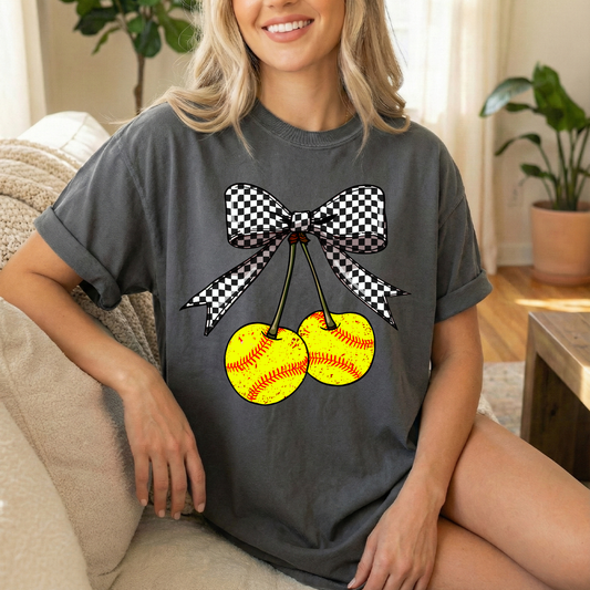 Softball Cherries Graphic Tee